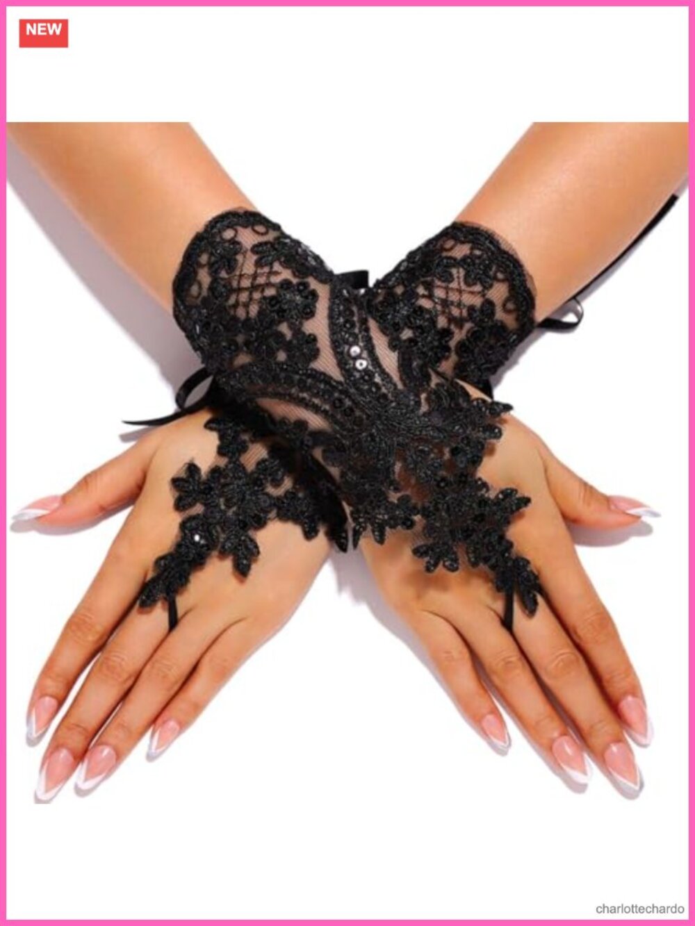 Fingerless Lace Gloves for Women Bridal Sequins Opera Prom